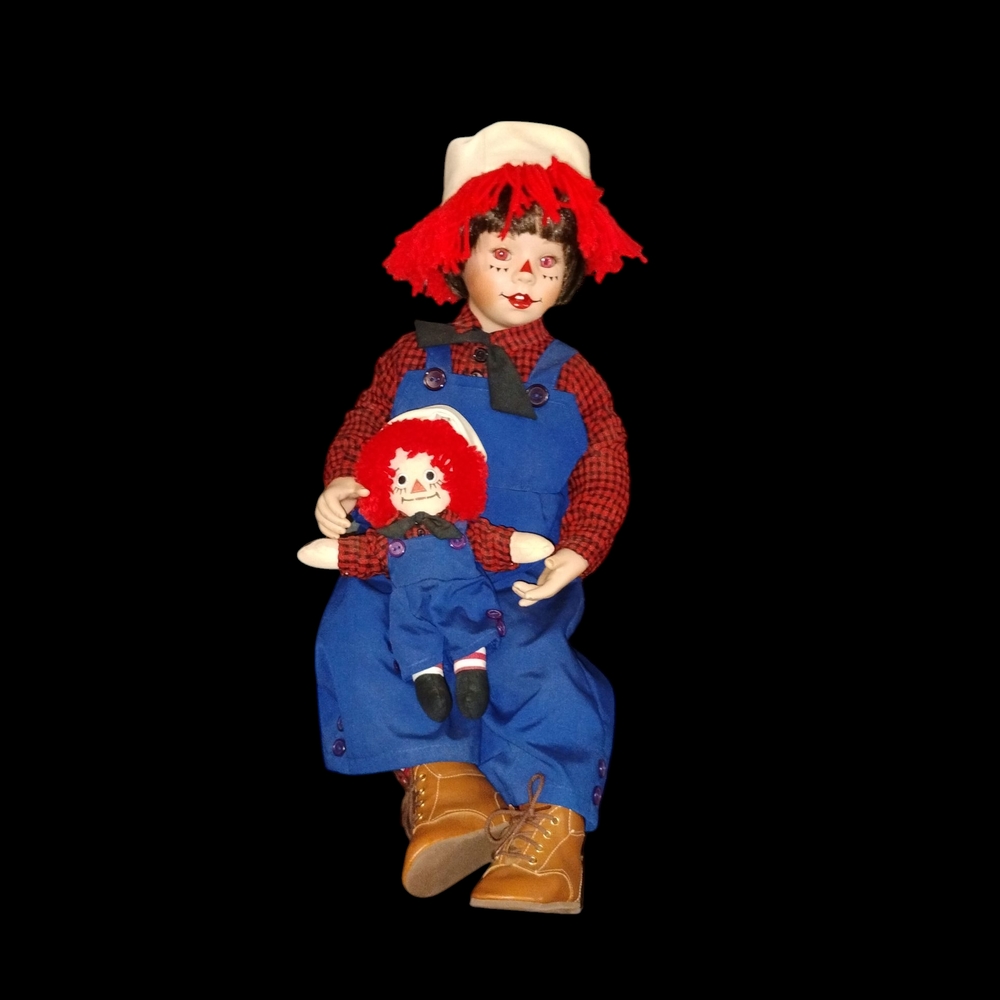 Classic Rag Doll with Red Hair and Blue Outfit